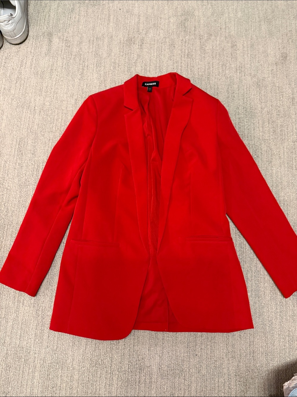 Express Bright Red Open-Front Blazer